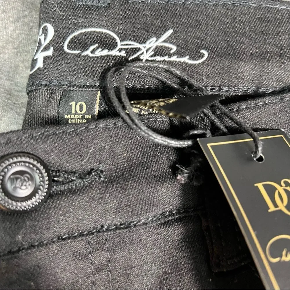 DG2 By Diane Gilman Black Embroidered Denim Jeans - Picture 8 of 9